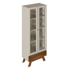 Cristaleira Maju 2 Portas Freijó E Off White 71x185 Cm L04 - D'rossi