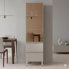Cristaleira Mdf 1 Porta Reflecta 2 Gavetas 60cm Proença