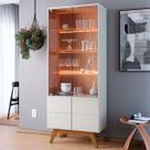 Cristaleira Noronha 4 Portas 3 Prateleiras com Led Off White/Matte/Freijó - Colibri Cristaleira Noronha 4 Portas 3 Prateleiras com Led Off White/Matte/Freijó - Colibri