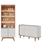 Cristaleira Noronha Off White Matte Freijó com Aparador Buffet Jurerê Off White Matte Freijó - Colibri Cristaleira Noronha Off White Matte Freijó com Aparador Buffet Jurerê Off White Matte Freijó - Colibri