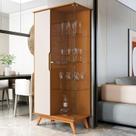 Cristaleira Puxador Usinado e Vidro Temperado 100% MDF 180CMX80CM Linha 2025 Marrom Cristaleira Puxador Usinado e Vidro Temperado 100% MDF 180CMX80CM Linha 2025 Marrom