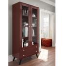 Cristaleira Retrô Bordo 2 Portas Vidro e 2 Gavetas MDP 183cm para Decoração