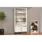 Cristaleira Sala Jantar RT3151 c/ 2 Portas e 2 Gavetas Off White - Movelbento
