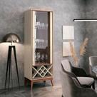 Cristaleira Sintra EDN Off White Naturale Com Adega Sala