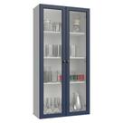 Cristaleira Suspensa 70 cm 2 Portas de Vidro Branco/Azul Vik Madesa