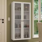 Cristaleira Suspensa 70 cm 2 Portas de Vidro Branco Vik Madesa Cristaleira Suspensa 70 cm 2 Portas de Vidro Branco Vik Madesa