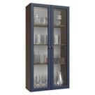 Cristaleira Suspensa 70 cm 2 Portas de Vidro Rustic/Azul Vik Madesa