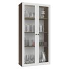 Cristaleira Suspensa 70 cm 2 Portas de Vidro Rustic/Branco Vik Madesa