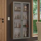 Cristaleira Suspensa 70 Cm 2 Portas De Vidro Rustic-cinza Vik Madesa