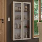 Cristaleira Suspensa 70 cm 2 Portas de Vidro Rustic/Crema Vik Madesa