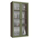 Cristaleira Suspensa 70 cm 2 Portas de Vidro Rustic/Verde Vik Madesa