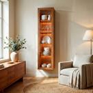 Cristaleira Suspensa com LED 100% MDF Zeus Marrom/Marromle