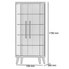 Cristaleira Tifanny e Aparador Classic com Buffet e Rack Studio Off White Nature - Imcal