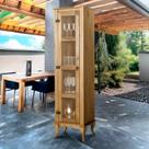 Cristaleira Torre 1 Porta De Vidro Madeira Maciça Rústica Mel