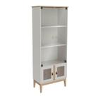 Cristaleira Trama Mel Off White em MDP com 2 Portas de Vidro MB 1005 Movelbento