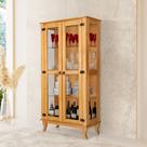 Cristaleira Vidro Madeira Maciça Antiga Bella Luna Imbuia