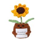 Crochê de girassol Toy Positive de 10 cm feito à mão com cartão de incentivo