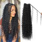Crochet Braids knovotch Boho Box Braids 18 polegadas 1B para mulheres
