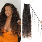 Crochet Hair Boho Faux Locs, 24 polegadas, Ombre Brown, 9 pacotes Crochet Hair Boho Faux Locs, 24 polegadas, Ombre Brown, 9 pacotes
