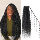 Crochet Hair Boho Faux Locs, 24 polegadas, preto natural, 9 pacotes Crochet Hair Boho Faux Locs, 24 polegadas, preto natural, 9 pacotes