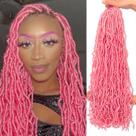 Crochet Hair Desire4hair Faux Locs Pink 24 polegadas, 7 pacotes Crochet Hair Desire4hair Faux Locs Pink 24 polegadas, 7 pacotes