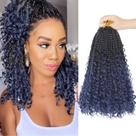 Crochet Hair Diha Goddess Box Braids 14 polegadas azul escuro x8