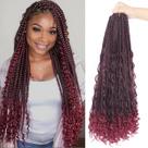 Crochet Hair Diha Goddess Box Braids 22 polegadas, 8 pacotes T1B BUG