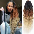 Crochet Hair Faux Locs, 24 polegadas, Goddess Synthetic, pacotes com 6