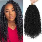 Crochet Hair Goddess Faux Locs, 8 pacotes de 18 polegadas para mulheres negras Crochet Hair Goddess Faux Locs, 8 pacotes de 18 polegadas para mulheres negras