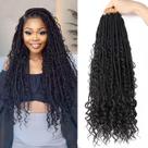 Crochet Hair Goddess Locs, 20 polegadas, pré-enroladas, 8 pacotes para mulheres
