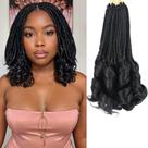 Crochet Hair kaluli French Curl Braiding 25cm 1B para mulheres