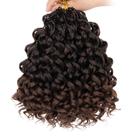 Crochet Hair Leeven Gogo Curl, 10 polegadas, Ombre Brown, 8 pacotes