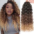 Crochet Hair Leeven Gogo Curl 18 polegadas Ombre Brown to Honey