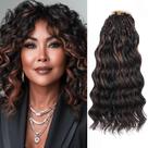 Crochet Hair Leeven Ocean Wave, 14 polegadas, 8 pacotes para mulheres