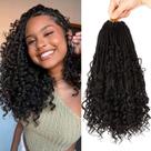 Crochet Hair LYCSOU Goddess Box Braids 14 cm para mulheres negras