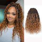 Crochet Hair ToyoTress Boho Human Hair Locs 10 polegadas Ombre Brown