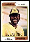 Cromos de béisbol 1974 Topps Nate Colbert Padres 125a