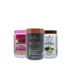 Cronograma Lisa 1Kg (Argan, Desmaiados e Disciplinados e Mandioca) Nutrição, Hidratação e Reconstrução - Maycrene