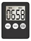Cronômetro Timer Tempo Digital Imã Preto Alarme Cozinha Academia
