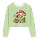Crop Top Hoodie Tongluoye Mushroom Frog para meninas de 8 a 10 anos Crop Top Hoodie Tongluoye Mushroom Frog para meninas de 8 a 10 anos