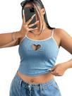 Crop Top SOLY HUX Goth Cami Spaghetti Strap Blue Heart Crop Top SOLY HUX Goth Cami Spaghetti Strap Blue Heart