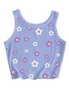 Crop Top SweatyRocks Chili Pepper bordado com estampa floral azul