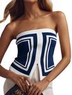 Crop Tube Top Ythomm Color Block Knit Bandeau para mulheres Crop Tube Top Ythomm Color Block Knit Bandeau para mulheres