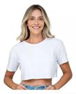 Croped Feminino T-Shirt EmMalha De Algodao Leve Confortavel Para Verao