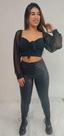 Croped preto feminino