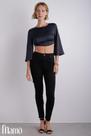 Cropped acetinado costas nuas com amarração e argolas
