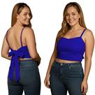 Cropped Alça Regulável com Bojo e Amarração Plus Size