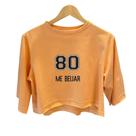 Cropped Algodão ''80 Me Beij4r'' Meme Frase Premium Cantada