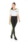 Cropped Ampla com Estampa e Recortes Neon Branco