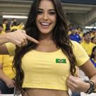 Cropped Baby Tee Copa Brasil Baby look Manga Curta Cor:AmareloTamanho:Unico